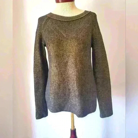 MARC CAIN gold/ black wool and cashmere sweater. Size N2 (US 6) - Picture 2 of 14